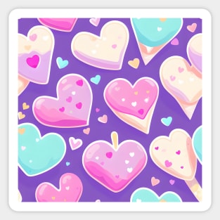 Delicious Pastries and Candy Hearts Sticker